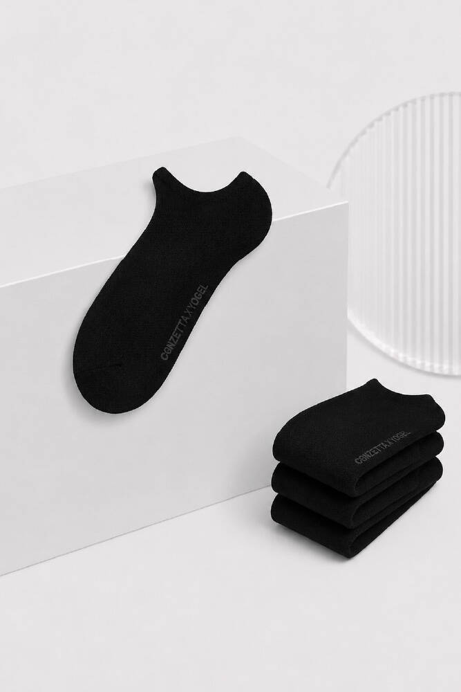 Erkek Sneaker Çorap Siyah - 3'lü Set