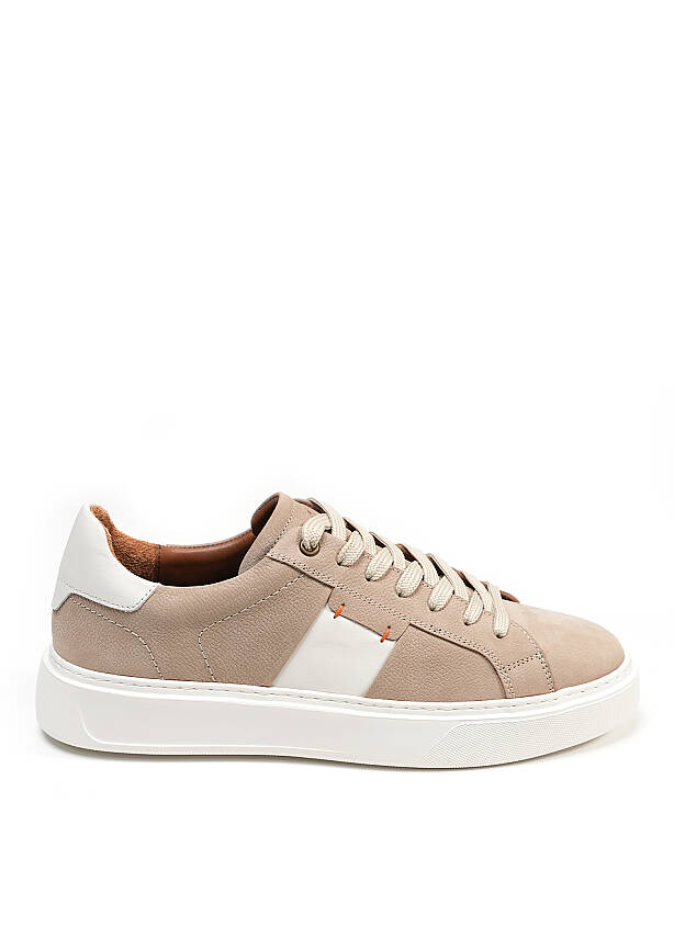 Pera Premium Bej Deri Sneaker