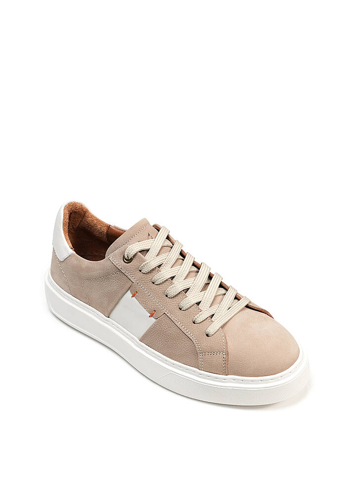 Pera Premium Bej Deri Sneaker - 5