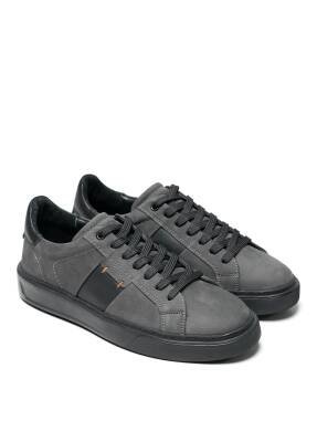 Pera Premium Nubuk Deri Erkek Sneaker Ayakkabı - Antrasit - 3