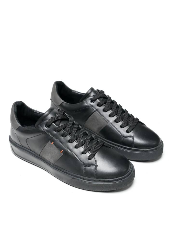 Pera Premium Siyah Deri Sneaker - 3