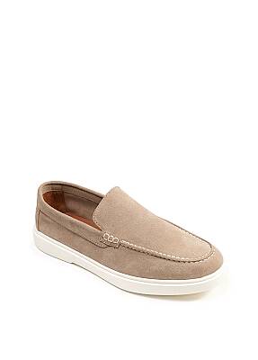 Petra Premium Süet Deri Erkek Loafer Ayakkabı - Bej - 6