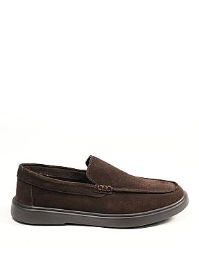 Petra Premium Süet Deri Erkek Loafer Ayakkabı - Kahverengi - 1