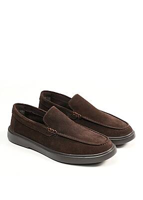 Petra Premium Süet Deri Erkek Loafer Ayakkabı - Kahverengi - 3