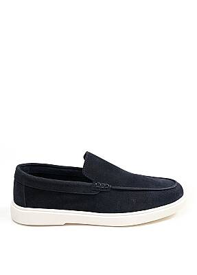 Petra Premium Süet Deri Erkek Loafer Ayakkabı - Lacivert - 1