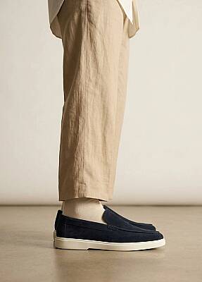 Petra Premium Süet Deri Erkek Loafer Ayakkabı - Lacivert - 5