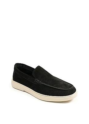 Petra Premium Süet Deri Erkek Loafer Ayakkabı - Siyah - 5
