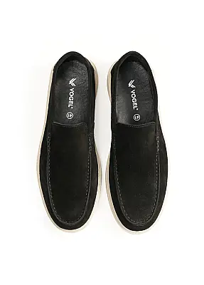 Petra Premium Süet Deri Erkek Loafer Ayakkabı - Siyah - 4