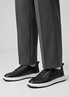 Saba Deri Siyah Sneaker - 8