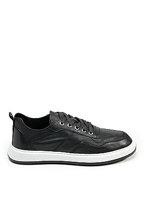 Saba Deri Siyah Sneaker - 1